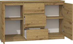 Topeshop KOMODA 2D3S 120CM DĄB ARTISAN 3 SZUFLADY 2 DRZWI SALON 2