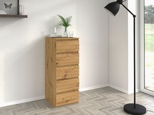 Topeshop KOMODA SZAFKA 5 SZUFLAD W5 DĄB ARTISAN 2