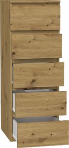 Topeshop KOMODA SZAFKA 5 SZUFLAD W5 DĄB ARTISAN 3