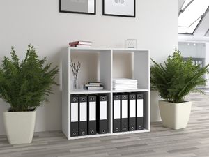 Topeshop Regał komorowy szafka MALAX 2x2 biel mat 2