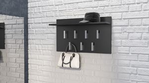 Topeshop WIESZAK PÓŁKA 2F CZERŃ MAT PRZEDPOKÓJ KORYTARZ 3