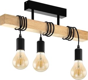 Lampa sufitowa EGLO Plafon Eglo Townshend 32915 lampa sufitowa 3x60W E27 czarny / brązowy 1