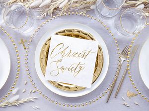 Party Deco Serwetki Chrzest Święty 3 warst. 33x33 białe 20 szt uniwersalny 3