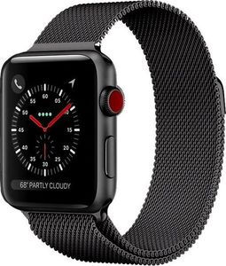 4kom.pl Bransoleta Milanese pasek Alogy do Apple Watch 1/2/3/4/5 42/44mm czarna uniwersalny 2