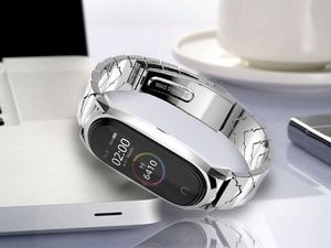 Mijobs Bransoletka V-Style GT band Mijobs do Xiaomi Mi Band 3/4 srebrna uniwersalny 6