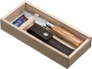 Opinel Opinel No. 08 Olive wood + sheath in pencil box 1