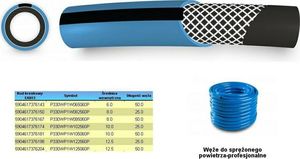 Polix WĄŻ DO SPRĘŻONEGO POWIETRZA FI = 6mm x 50m, NIEBIESKI, PROFESIONALNY P430WP1W065060 1