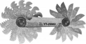Yato sprawdzian grzebieniowy do gwintów metrycznych 60° 24 Szablony 0,25 - 6,0mm (YT-29980) 1