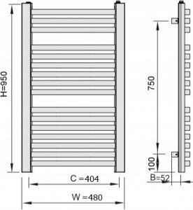 Grzejnik łazienkowy ENIX Grzejnik łazienkowy EPIC 048/095 kolor: graphite (425 W) 2