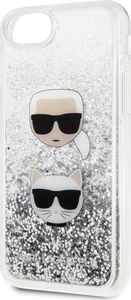 Karl Lagerfeld Karl Lagerfeld KLHCI8KCGLSL iPhone 7/8 /SE 2020 hardcase srebrny/silver Glitter Karl&Choupette 5