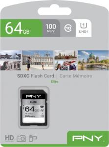 Karta PNY Elite SDXC 64 GB Class 10 UHS-I/U1  (P-SD64GU1100EL-GE) 2