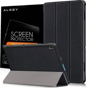 Etui na tablet Alogy Etui Alogy Book Cover do Lenovo Tab E10 10.1 TB-X104F/L Czarne + Szkło uniwersalny 7