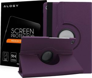 Etui na tablet Alogy Etui obrotowe Alogy 360 do Galaxy Tab S5e 10.5 2019 T720/T725 fioletowe + Szkło uniwersalny 9