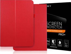 Stojak 4kom.pl Etui stojak do Apple iPad Pro 11 2018 czerwone + Szkło Alogy uniwersalny 6