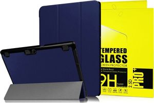 Etui na tablet 4kom.pl Etui Smart Cover Lenovo Tab 10 X103 Tab2 A10-30/70 Tab3 10 Plus X70L Granatowe +Szkło uniwersalny 2