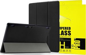 Etui na tablet 4kom.pl Etui Smart Cover Lenovo Tab 10 X103 Tab2 A10-30/70 Tab3 10 Plus X70L Czarne +Szkło uniwersalny 1