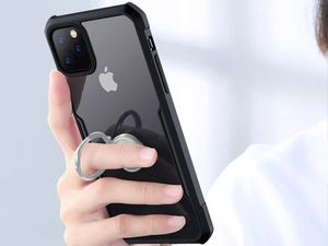 XUNDD Etui Ring Holder Clear Armor XUNDD do iPhone 11 Pro Max czarne + Szkło Alogy uniwersalny 4