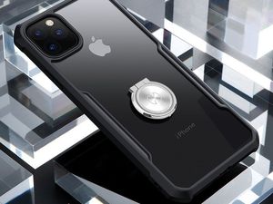 XUNDD Etui Ring Holder Clear Armor XUNDD do iPhone 11 Pro Max czarne + Szkło Alogy uniwersalny 8