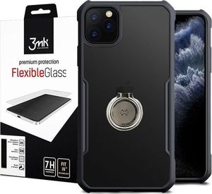 XUNDD Etui Ring Holder Clear Armor XUNDD do iPhone 11 Pro Max czarne + Szkło 3mk uniwersalny 12