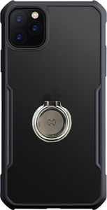 XUNDD Etui Ring Holder Clear Armor XUNDD do iPhone 11 Pro Max czarne + Szkło 3mk uniwersalny 2