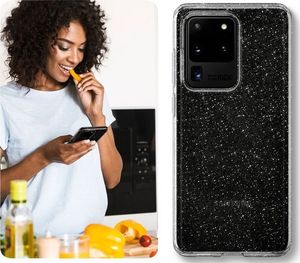 Spigen Etui Spigen Liquid Crystal Glitter do Samsung Galaxy S20 Ultra Crystal Quartz + 2x Folia Spigen uniwersalny 6