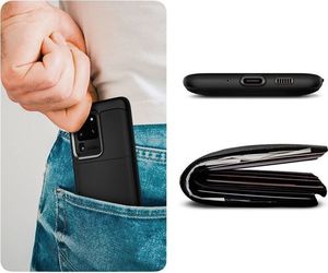 Spigen Etui Spigen Slim Armor CS do Samsung Galaxy S20 Ultra Black + 2x Folia Spigen uniwersalny 6