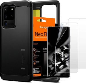 Spigen Etui Spigen Tough Armor do Samsung Galaxy S20 Ultra Black + 2x Folia Spigen uniwersalny 5
