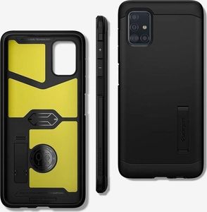 Spigen Etui Spigen Tough Armor do Samsung Galaxy A71 Black + Szkło 3mk uniwersalny 3