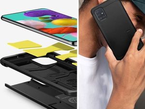 Spigen Etui Spigen Tough Armor do Samsung Galaxy A71 Black + Szkło 3mk uniwersalny 8
