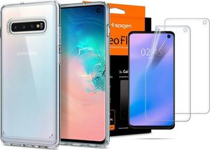 Spigen Etui Spigen Ultra Hybrid do Samsung Galaxy S10 Crystal Clear +Folia Neo Flex uniwersalny 8