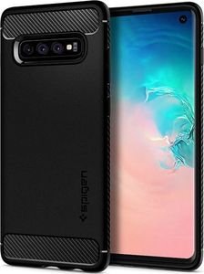 Spigen Etui Spigen Rugged Armor do Samsung Galaxy S10 Matte Black +Folia Neo Flex uniwersalny 9