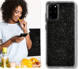 Spigen Etui Spigen Liquid Crystal Glitter do Samsung Galaxy S20 Plus Crystal + 2x Folia Neo uniwersalny 5