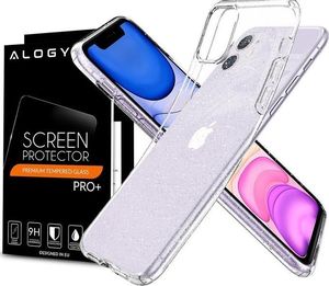 Spigen Etui Spigen Liquid Crystal Glitter do Apple iPhone 11 Crystal Quartz + Szkło Alogy uniwersalny 11