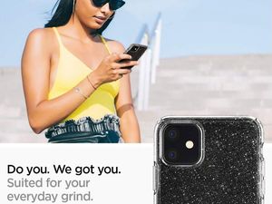 Spigen Etui Spigen Liquid Crystal Glitter do Apple iPhone 11 Crystal Quartz + Szkło Alogy uniwersalny 8