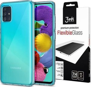 Spigen Etui Spigen Liquid Crystal do Samsung Galaxy A51 Crystal Clear + Szkło 3mk uniwersalny 9