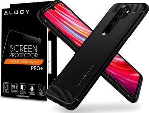 Spigen Etui Spigen Rugged Armor do Xiaomi Redmi Note 8 Pro Matte Black + Szkło Alogy uniwersalny 5