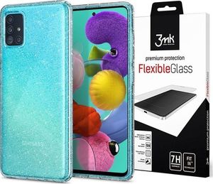 Spigen Etui Spigen Liquid Crystal Glitter do Samsung Galaxy A51 Crystal Quartz + Szkło 3mk uniwersalny 9
