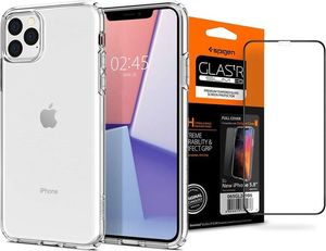 Spigen Etui Spigen Liquid Crystal do Apple iPhone 11 Pro Crystal Clear + Szkło Spigen uniwersalny 6
