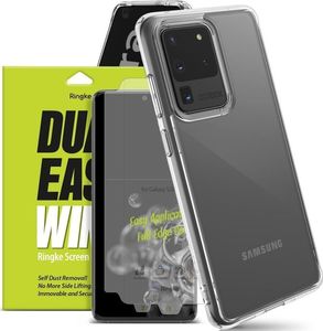 Ringke Etui Ringke Fusion do Samsung Galaxy S20 Ultra Clear + 2x Folia Ringke uniwersalny 9