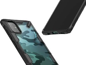 Ringke Etui Ringke Fusion X do Samsung Galaxy A71 Camo Black + 2x Folia Ringke uniwersalny 3