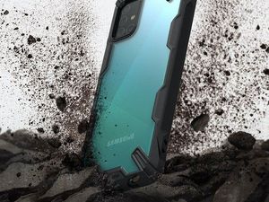 Ringke Etui Ringke Fusion X do Samsung Galaxy A71 Black + 2x Folia Ringke uniwersalny 5