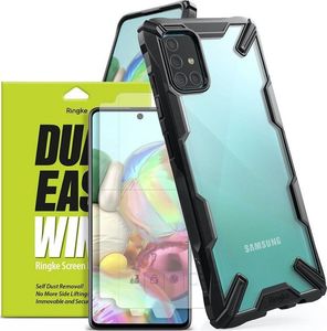 Ringke Etui Ringke Fusion X do Samsung Galaxy A71 Black + 2x Folia Ringke uniwersalny 7
