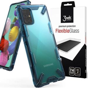 Ringke Etui Ringke Fusion X do Samsung Galaxy A71 Space Blue + Szkło 3mk uniwersalny 7