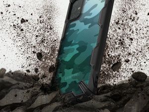 Ringke Etui Ringke Fusion X do Samsung Galaxy A51 Camo Black + Szkło Alogy uniwersalny 4