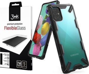 Ringke Etui Ringke Fusion X do Samsung Galaxy A51 Black + Szkło 3mk uniwersalny 7