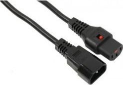 Kabel zasilający Digitus Kabel przedłużający zasilający ASSMANN blokada IEC LOCK 3x1mm2 C14/C13 prosty M/Ż 5m czarny 1