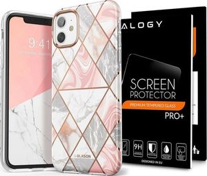 Supcase Etui Supcase Cosmo Lite do Apple iPhone 11 Marble Pink + Szkło Alogy uniwersalny 9