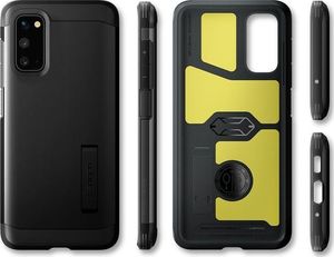 Spigen Etui Spigen Tough Armor do Samsung Galaxy S20 Black + 2x Folia Neo uniwersalny 5