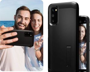 Spigen Etui Spigen Tough Armor do Samsung Galaxy S20 Black + 2x Folia Neo uniwersalny 8