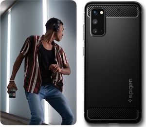 Spigen Etui Spigen Rugged Armor do Samsung Galaxy S20 Matte Black + 2x Folia Neo uniwersalny 3